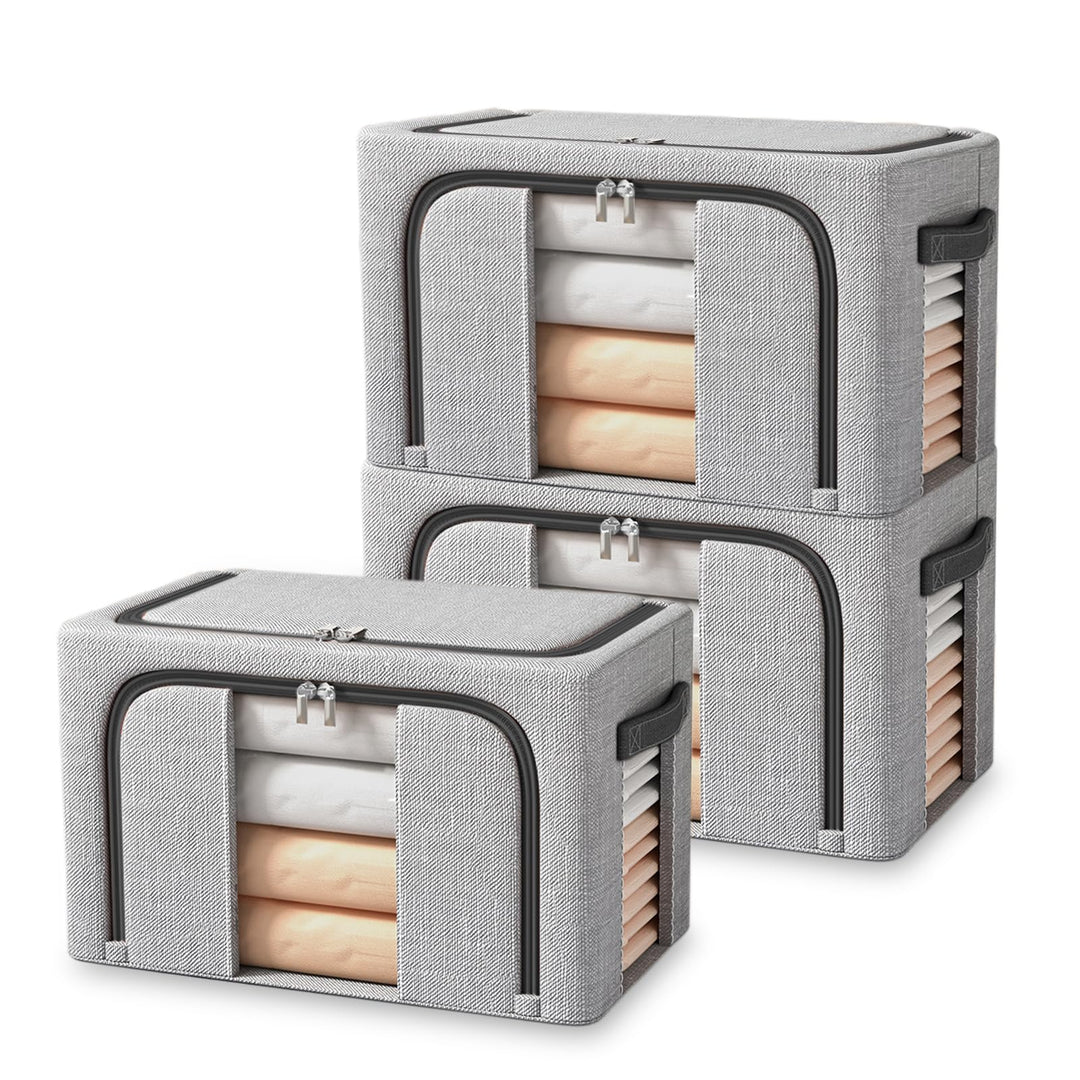 3 Stück Faltbare Aufbewahrungsbox, 24L Schrank Organizer für Kleideraufbewahrung &amp; Organisation, Mit