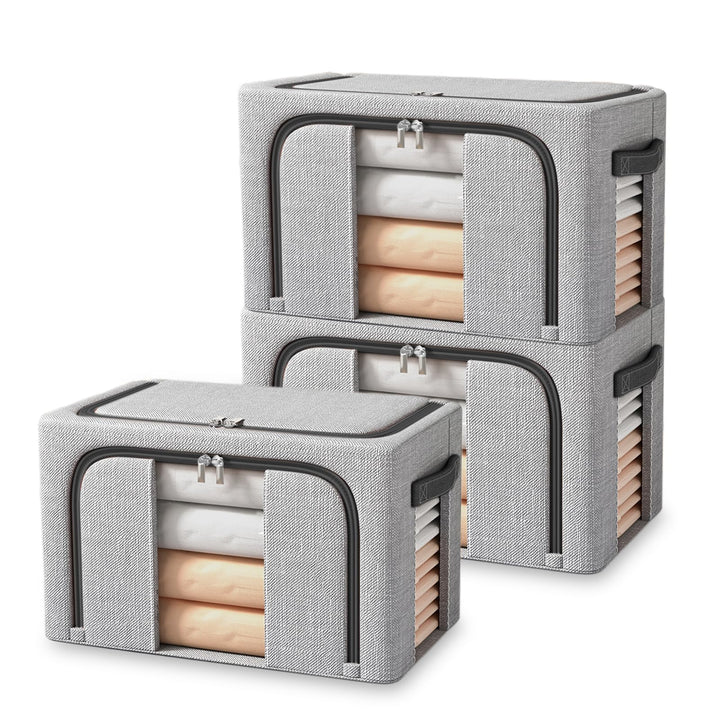 3 Stück Faltbare Aufbewahrungsbox, 24L Schrank Organizer für Kleideraufbewahrung &amp; Organisation, Mit