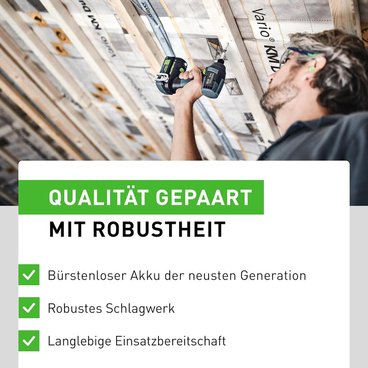 Festool Akku-Schlagschrauber TID 18 HPC 4,0 I-Plus (mit Akkupacks BP 18 Li 4,0, Schnellladegerät, Gü