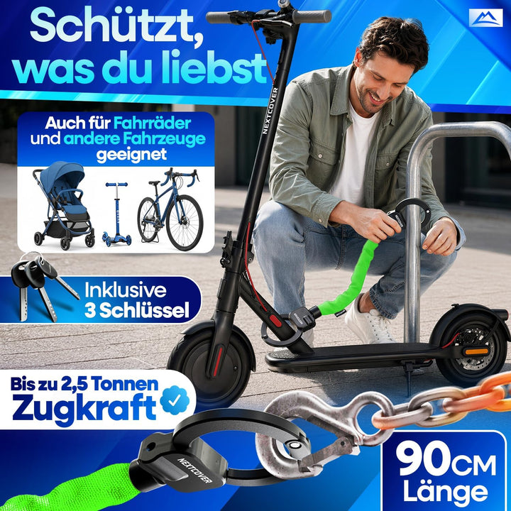 NEXTCOVER® E-Scooter Schloss [Steel-Secure-Technologie] | Handschellenschloss für Roller, eBike | ro