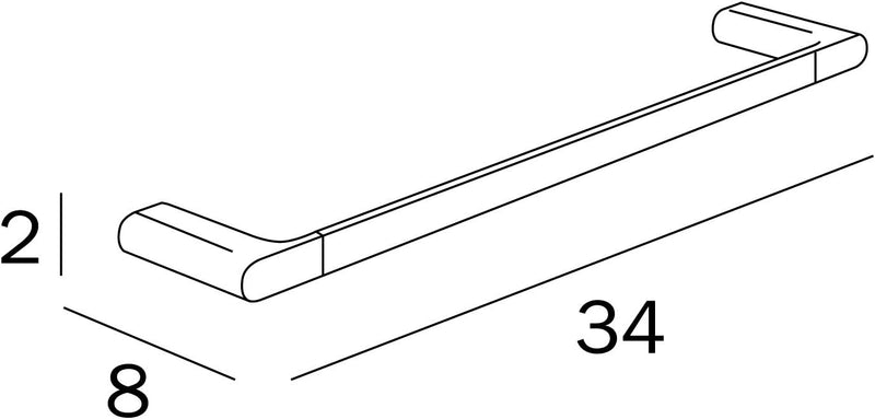 Inda Linear Mito, verchromt, 8 x 34 x 2 cm Verchromt 8 x 34 x 2 cm, Verchromt 8 x 34 x 2 cm