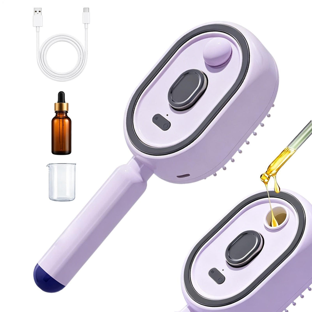 Haarbürste mit Dampffunktion,Wiederaufladbarer Tragbarer Rotlichtkamm | Anti-Frizz kabellose elektri