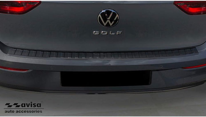 Avisa Schwarz Edelstahl Heckstossstangenschutz kompatibel mit Volkswagen Golf VIII HB 5-türer 2020-