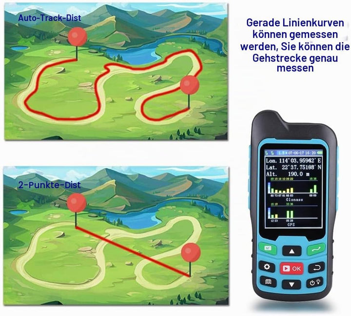 BEVA Handheld GPS GLONASS Beidou (Land Bereich Trail Messgerät, Display Messwerte, Figur Track und a