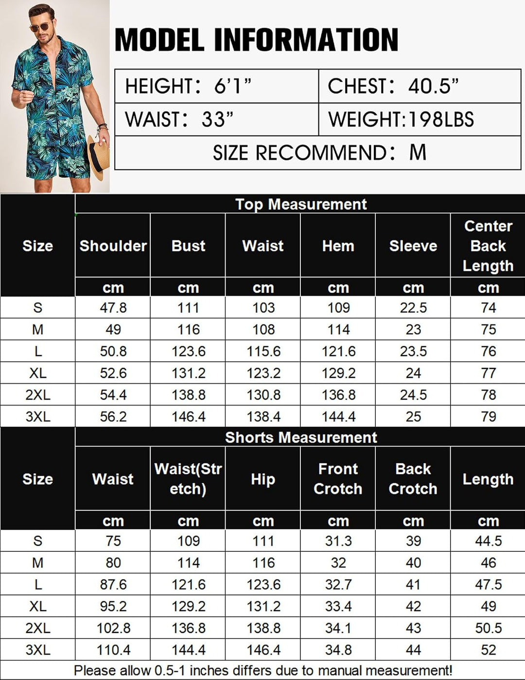 COOFANDY Herren Hemd Kurzarm Sommerhemd Floral Hawaiihemd Flamingo Party Hemden und Shorts Set Stran
