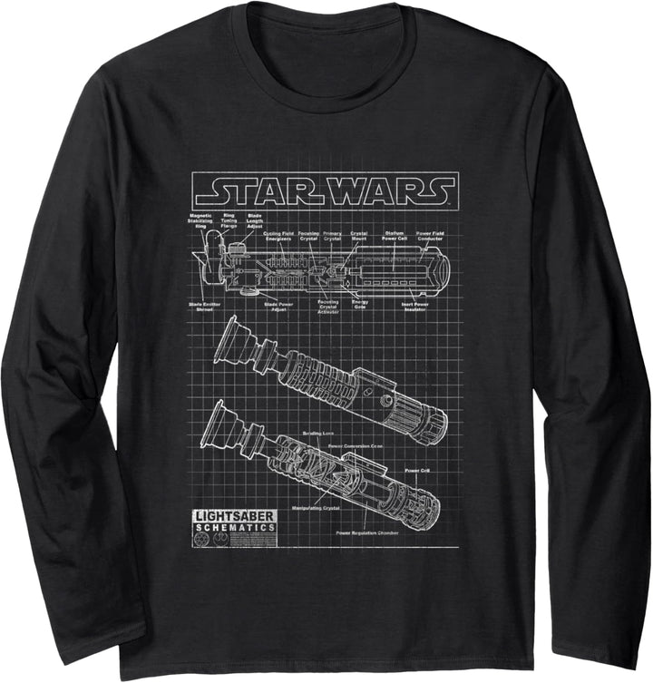 Star Wars Lightsaber Schematics Poster Langarmshirt