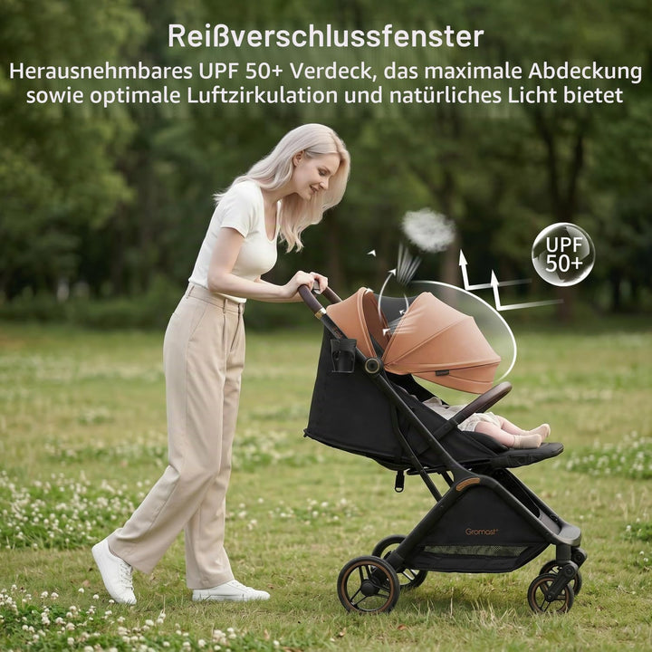 Gravity faltbarer Baby-Kinderwagen, Tragbarer Reise-Kleinkindbuggy Mit Verstellbarer Rückenlehne &amp; S