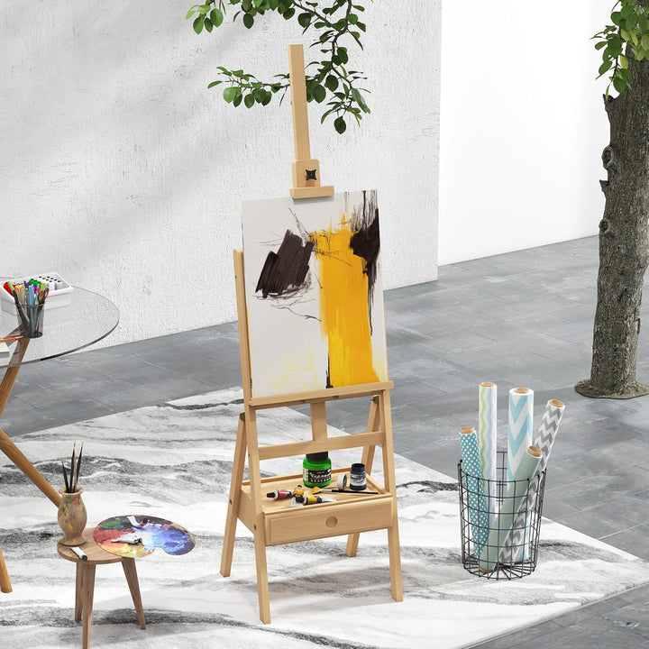 Vinsetto Staffelei Holz Gross 150-190 cm hoch Holzstaffelei für Leinwände bis 92 cm Leinwand Ständer