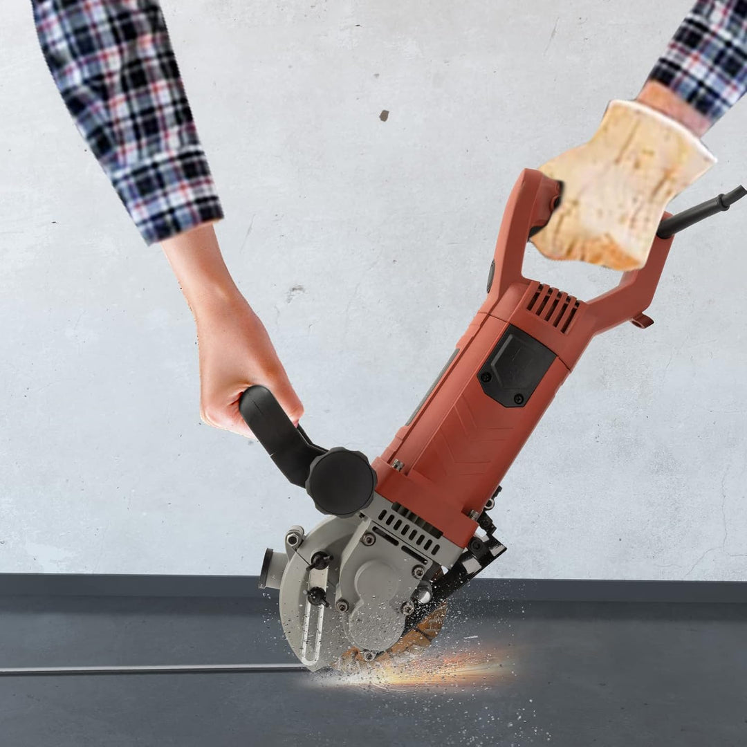 4800W Mauernutfräse Elektrische Schlitzfräse Mauerfrase mit Leckage-Schutz, 6200 U/min Wandfräse Mau