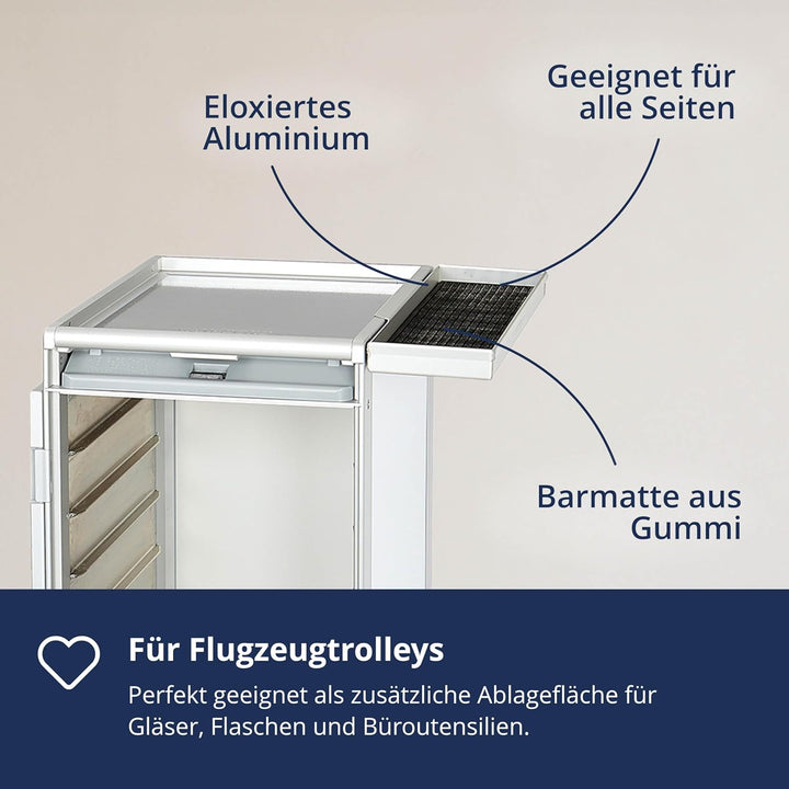 VanDeBord Flugzeugtrolley Sidebox 400x30 (inkl. Barmatte), Zubehör für Flugzeugtrolleys, Airline Tro