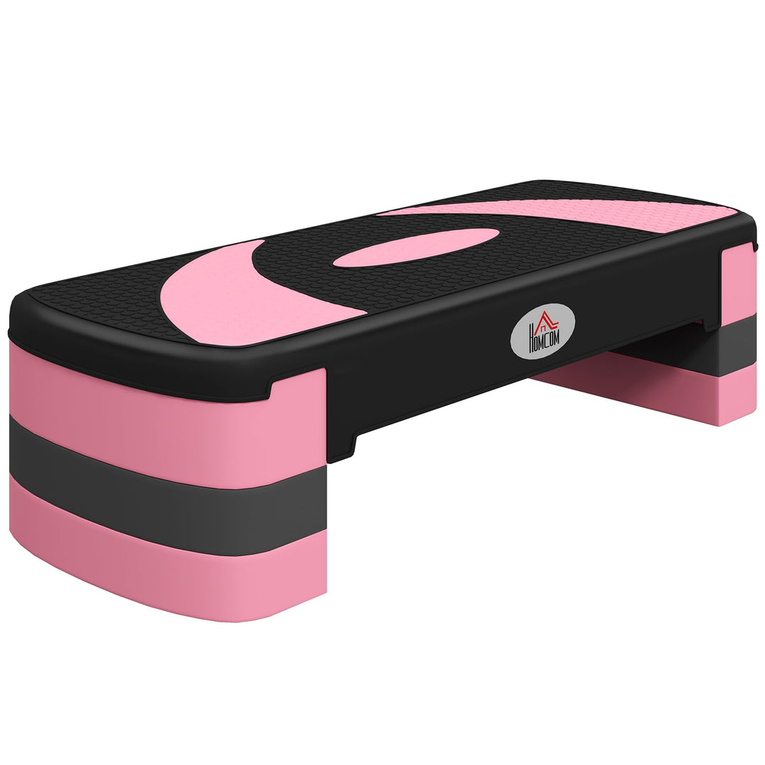 HOMCOM Steppbrett höhenverstellbar Fitness Stepper mit Antirutschbelag 3 Stufen (10/15/20 cm) Rutsch
