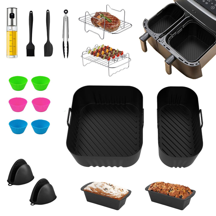 Heissluftfritteuse Zubehör für Philips Dual Basket Airfryer 3000-5000 Serie (6L/3L), Airfryer Siliko