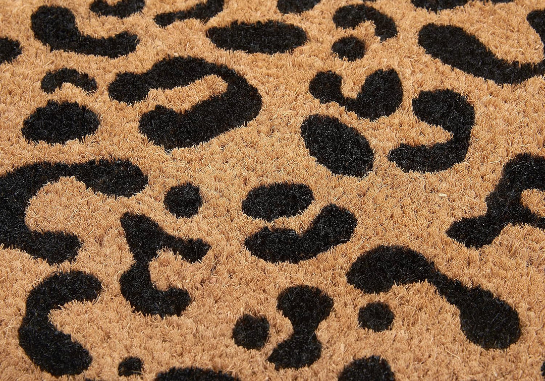 Hanse Home Kokos Fussmatte für Innen - Schmutzfangmatte Natur, Kokosmatte Leopardenmuster, Fussabtre