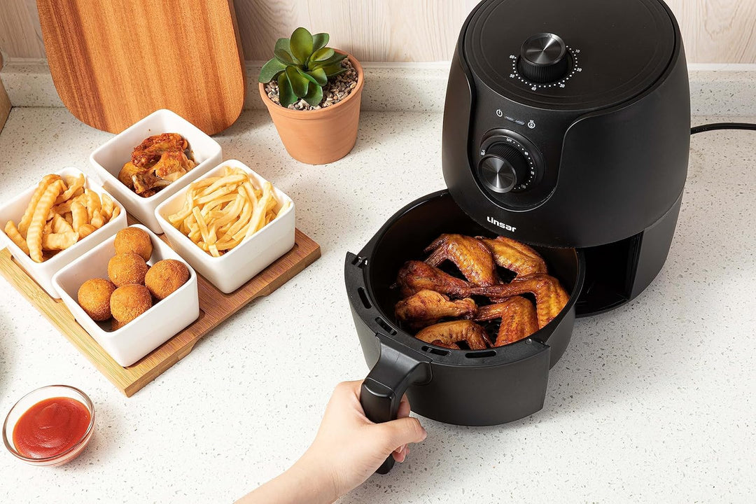 Heissluftfritteuse klein - 1,8L - Airfryer mit Timer und Warmhaltefunktion - Temperatur wählbar - En