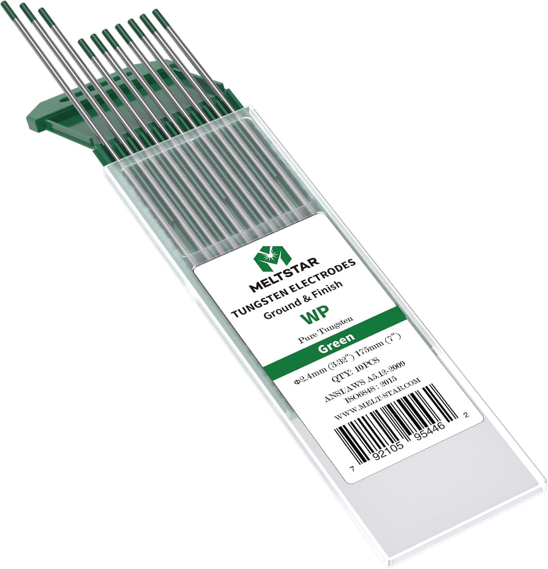 MELTSTAR WP20 grün Rein wolfram WIG Wolframelektrode Elektrode Ø2.4 x 175MM 11 Stück strahlungsfreie