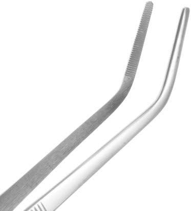 May - Set - 10 x Universal-Pinzette 25cm - Haushaltspinzette - gebogen - runde Spitze - innen gerief