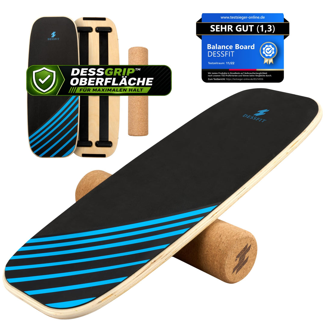 Balance Board Holz Rutschfest mit Kork Rolle | Balance Board Erwachsene &amp; Kinder | Gleichgewichtstra