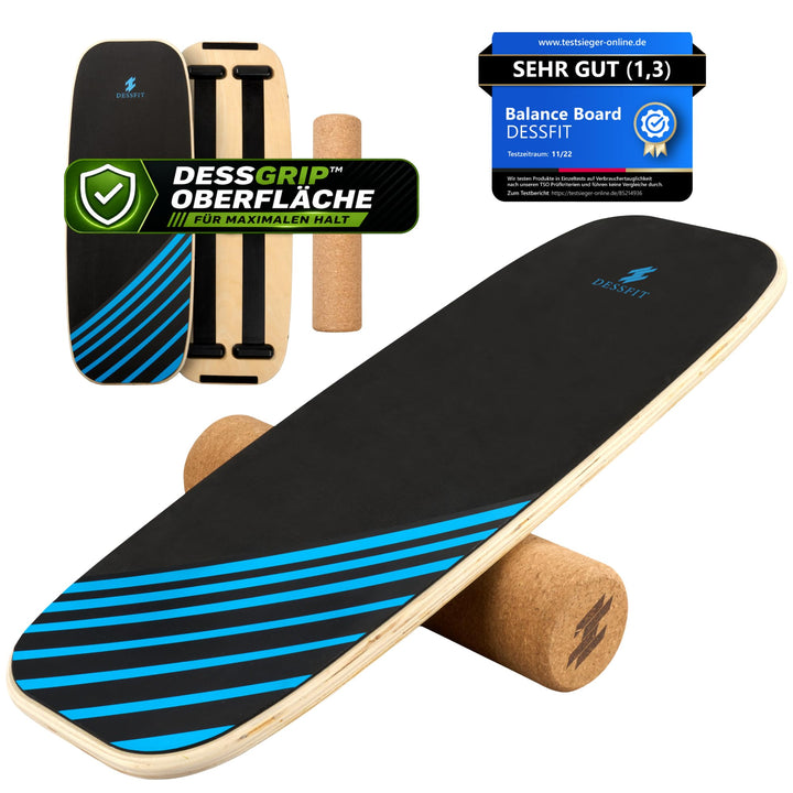Balance Board Holz Rutschfest mit Kork Rolle | Balance Board Erwachsene &amp; Kinder | Gleichgewichtstra
