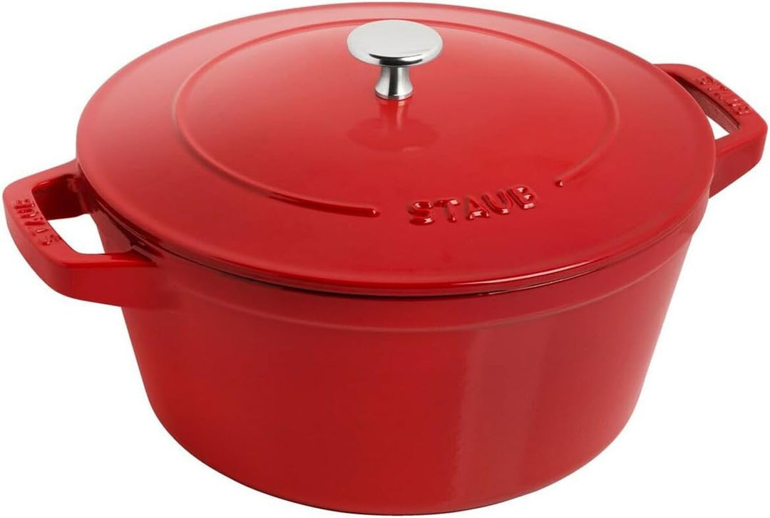 STAUB La Cocotte Kochtopfset, 2-tlg rund Gusseisen Kirsch-Rot Kochtopf Topf