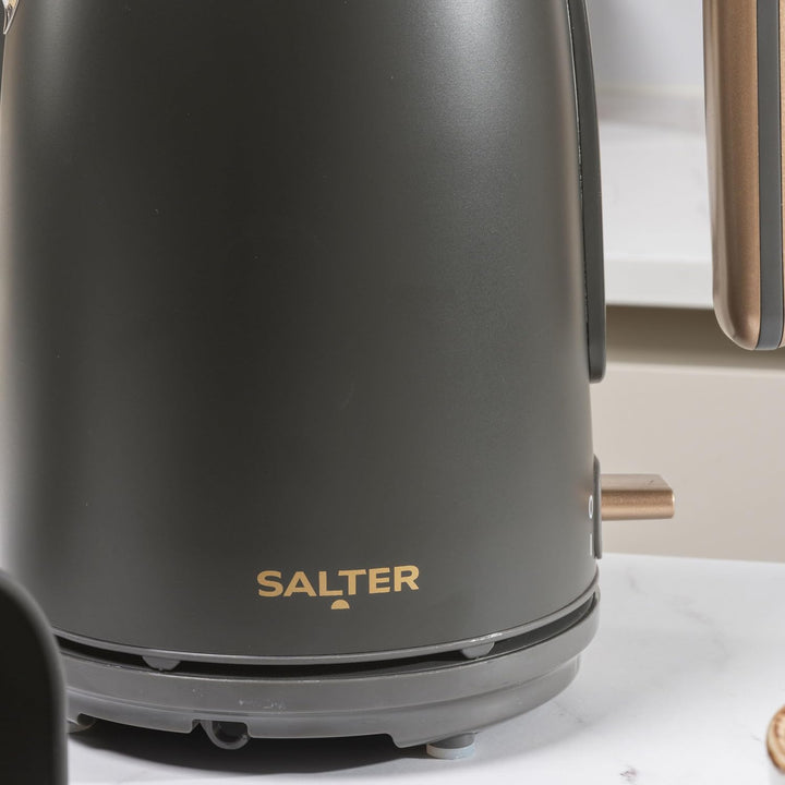 Salter Pebble Wasserkocher – 1,7 L Teekessel, Abnehmbarer Kalkfilter, Wasserstandsanzeige, 360° Schw