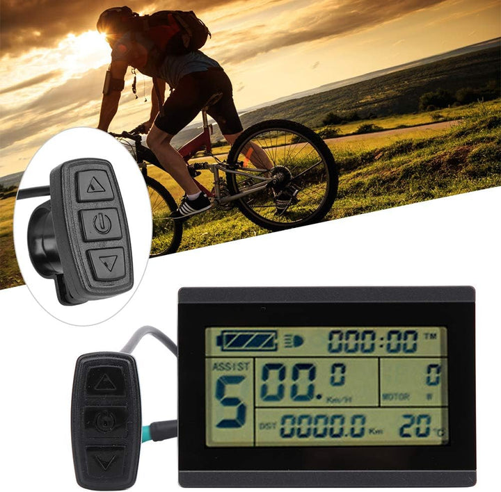 24-V-36-V-48-V-LCD-Display E-Bike Digital Meterm, Fahrradumbau KT-LCD3U Horizontaler Schwarzweiss-LC