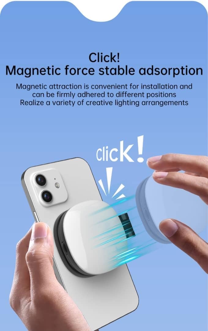 Magnetisches Selfie-Licht mit Spiegel für Smartphone, Multifunktional mit 360° Rotation, 270° Neigun