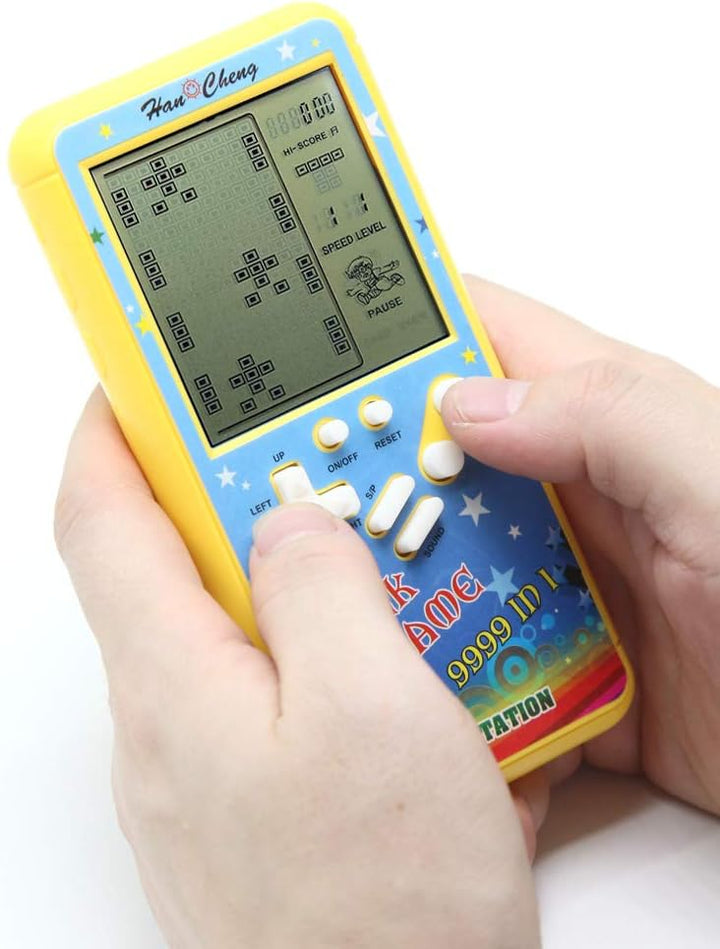HLF Retro-Block-Spielekonsole Brick-Spielekonsole mit Farbschale und grossem Bildschirm, angetrieben