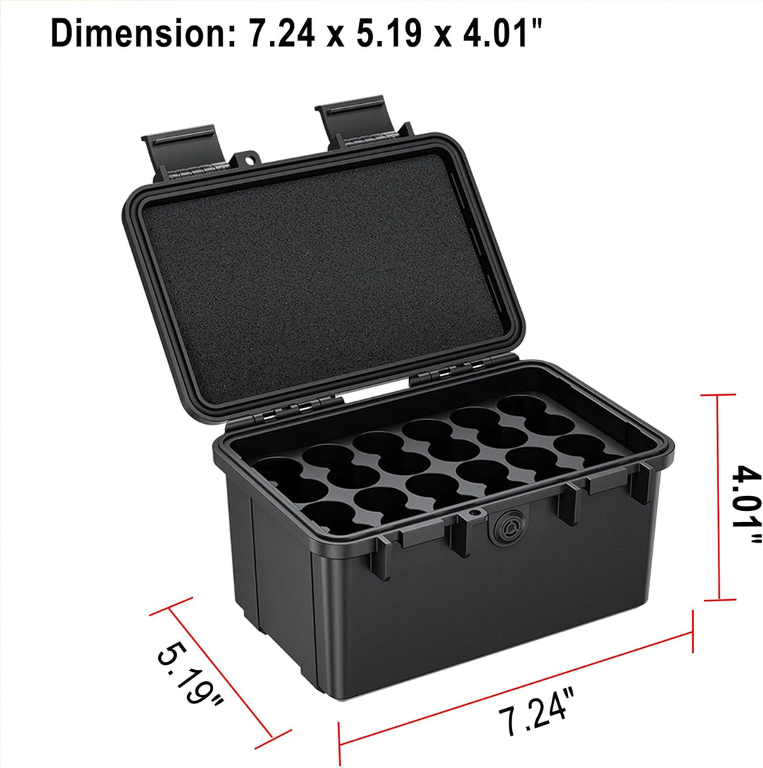 KIWIFOTOS Batterie-Organisator Hartbox für 18650 Batterien, stossfest und wasserdicht Batterie-Lager