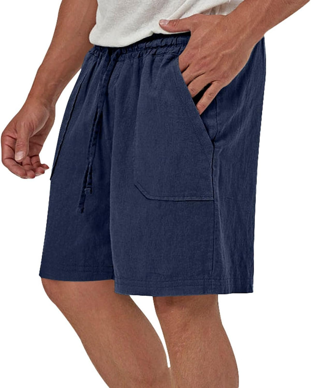 Duohropke Herren-Leinenwesten-Set Shorts 2024 Mode Strand Hochzeit Anzüge 2 Stück Outfits formelle W