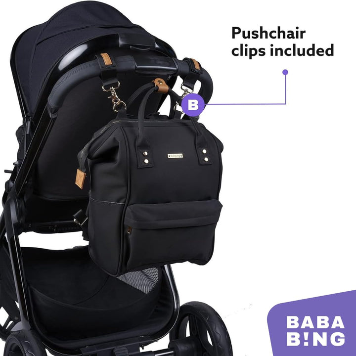 BabaBing! Mani Rucksack Veganes Leder Blush, Schwarz, Einheitsgrösse, Zeitgenössisch, Schwarz