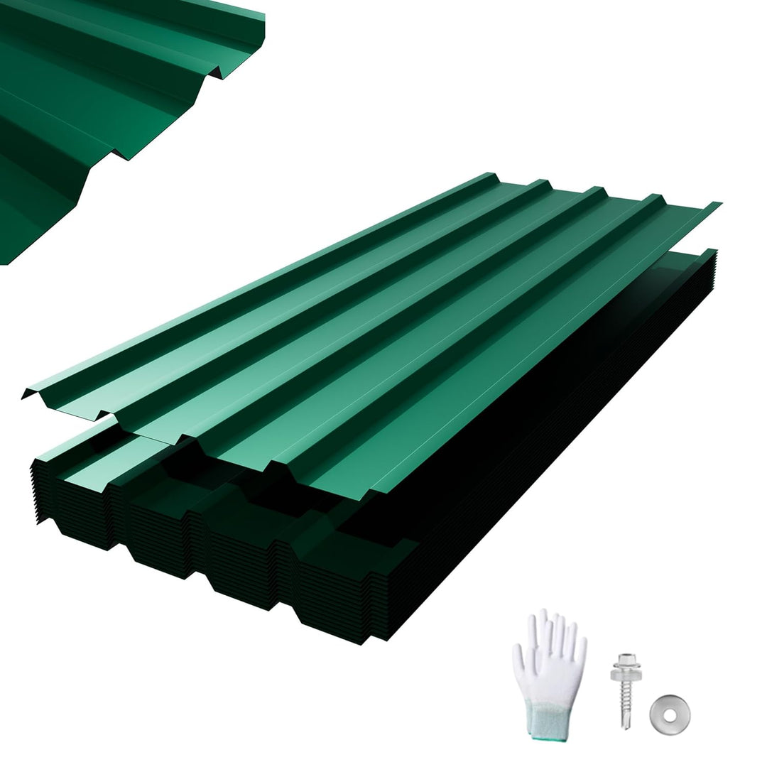 12x Trapezblech Profilblech 115 x 45 cm = 6,2 m² Grün – Verzinkt, Wetterfest & Korrosionsbeständig,