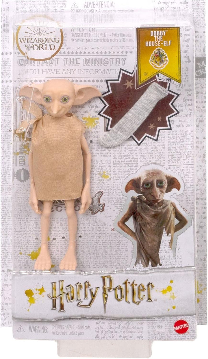 Mattel Harry Potter Sammelfigur Dobby der Hauself in altes Leintuch gekleidet, mit Socke als Zubehör