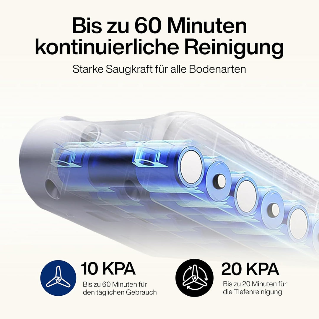 Samako CleanDetect Handstaubsauger Akku – 450W Leistungsstarker Stielstaubsauger mit LED-Schmutzerke