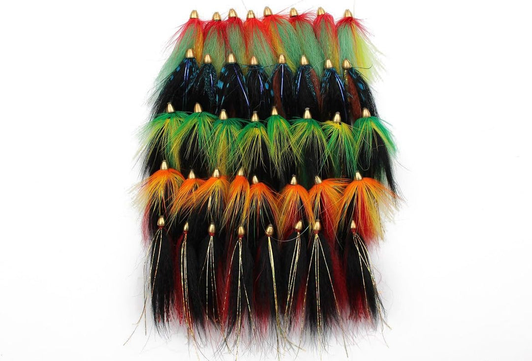 Tigofly 40 Stück/Los Cone Head Tube Fly 5 Muster Streamer Fly Lachsforelle Steelhead Fliegenfischen