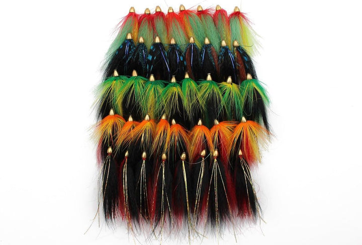 Tigofly 40 Stück/Los Cone Head Tube Fly 5 Muster Streamer Fly Lachsforelle Steelhead Fliegenfischen