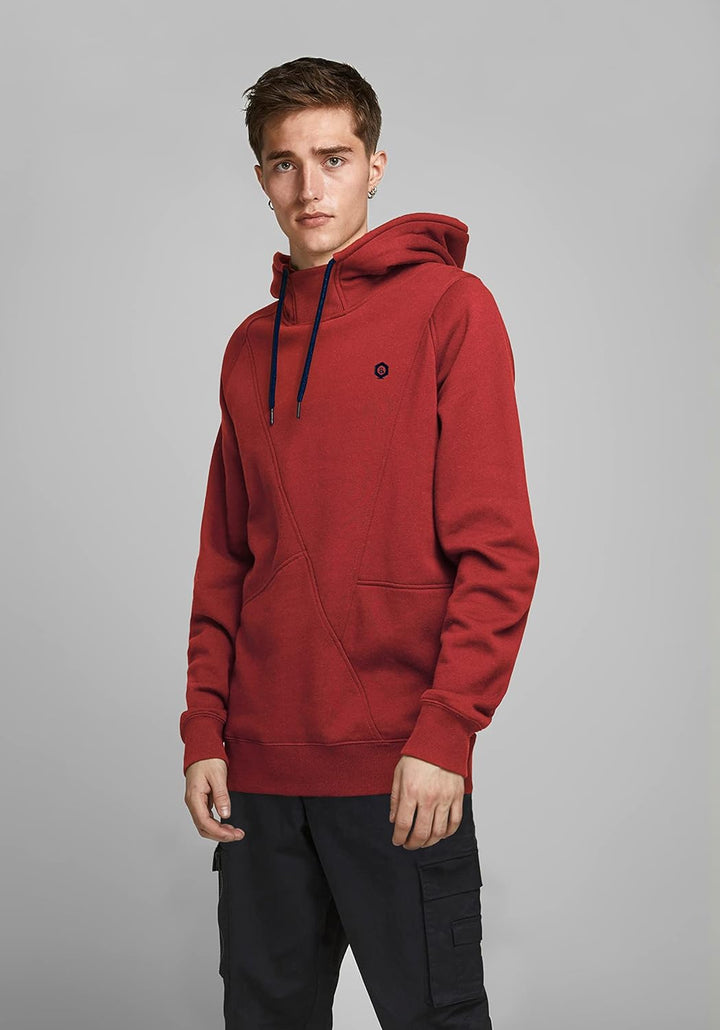 JACK &amp; JONES Male Sweatshirt Detaillierter S Red Dahlia/Detail Navy Blazer, S Red Dahlia/Detail Navy