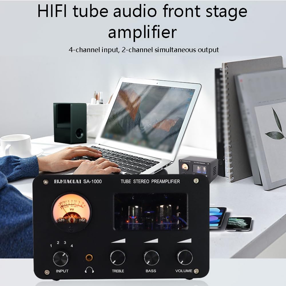 SA-1000 Audiophiler Röhrenvorverstärker Audio HiFi Elektrischer Röhrenverstärker 4 Eingänge 2 Ausgän