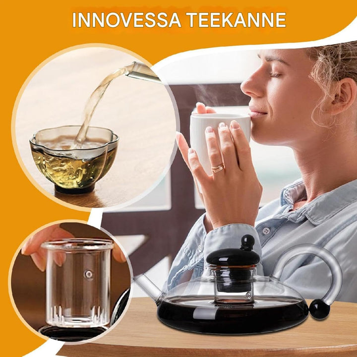 Teekanne Mit Siebeinsatz, Glasteekanne, Tee-ei Kanne, Teekessel Glas Mit Sieb, Teebereiter Für Losen