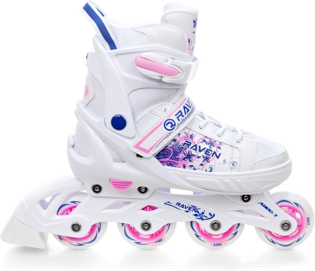 3in1 Inline Skates Inliner/Triskates/Rollschuhe Raven Lia/Loret verstellbar mit LED Leuchtrad 28-32