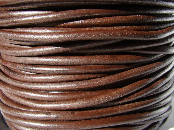 esnado Lederschnur Rund 6 mm. Braun - 10 Meter 10 Meter Braun, 10 Meter Braun