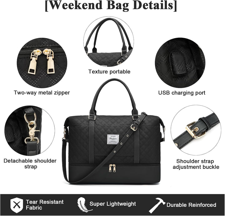 Reisetasche Damen Sporttasche Handgepäck Tasche Weekender Bag Schwimmtasche Wasserdicht Travel Bag D