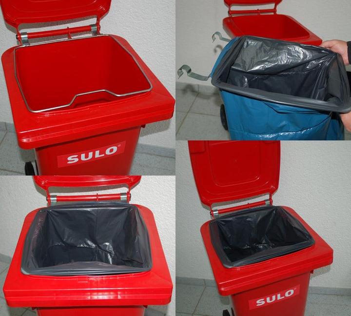 Sulo 120 Liter Müllbehälter Mülltonne Abfalltonne + Schloss + Haltering | Braun |Für alle DIN-Kammsc