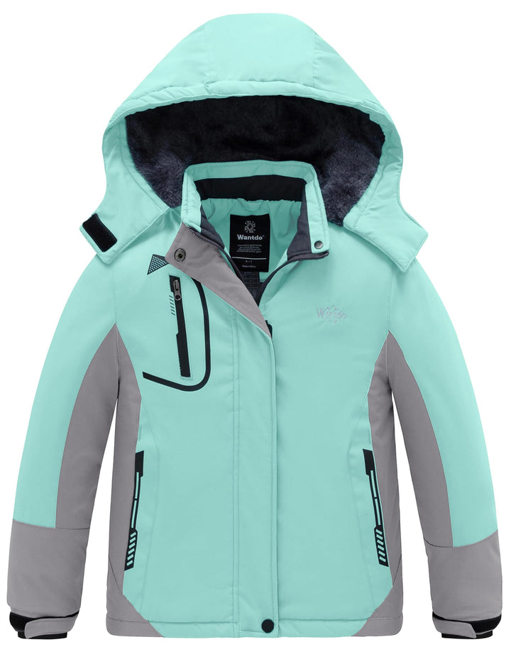 Wantdo Mädchen Berg Ski Jacke Warmer Winter Fleece Mäntel Wasserdichter Atmungsaktive RegenMäntel Ou