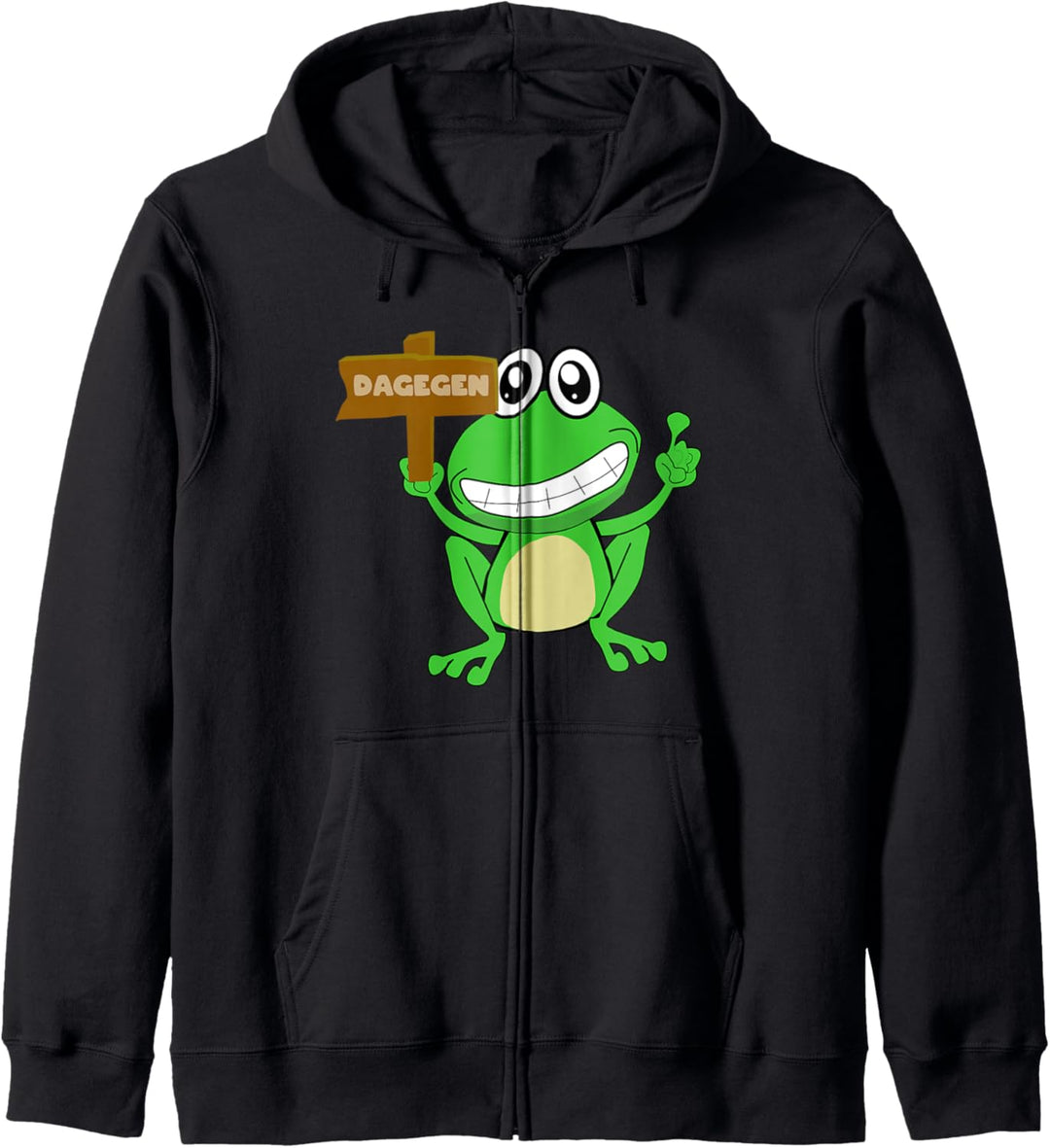 Statement Frosch Ich bin dagegen Kapuzenjacke