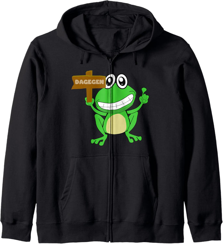 Statement Frosch Ich bin dagegen Kapuzenjacke
