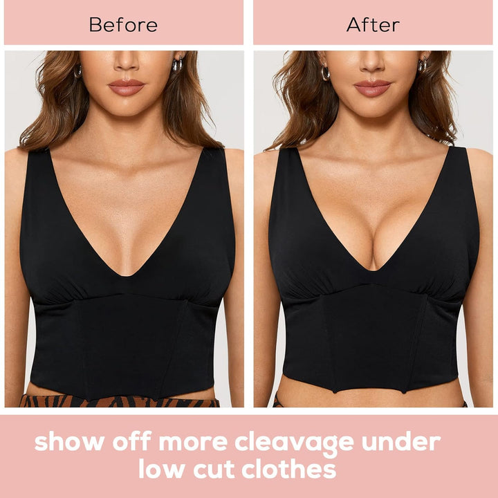 DOBREVA Damen mit Bügel Deep U Push Up Plunge BH Sexy Gepolstert Tshirt 70A Schwarz, 70A Schwarz