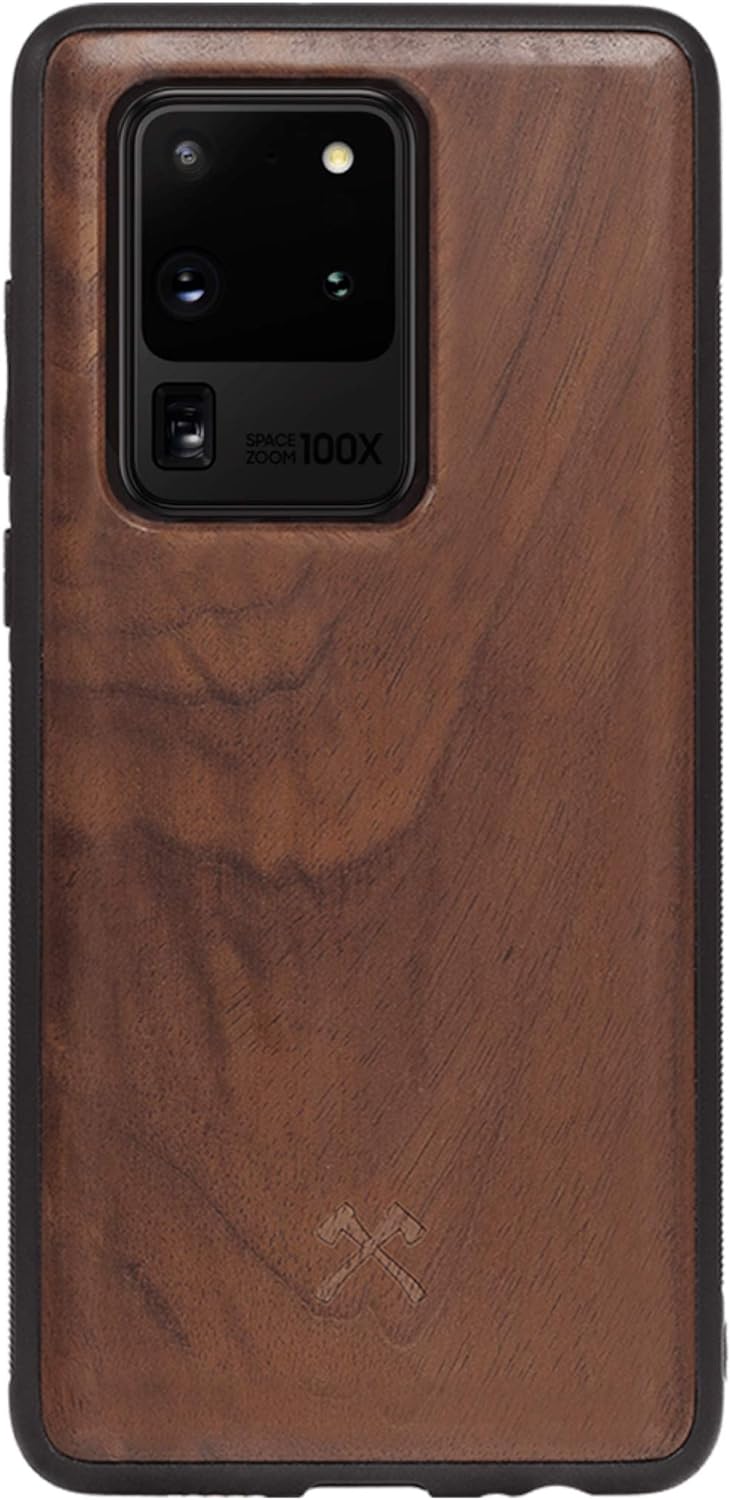 Woodcessories - Hülle Kompatibel mit Samsung Galaxy S20 Ultra Aus Echtem Holz - EcoBump Case (Walnus