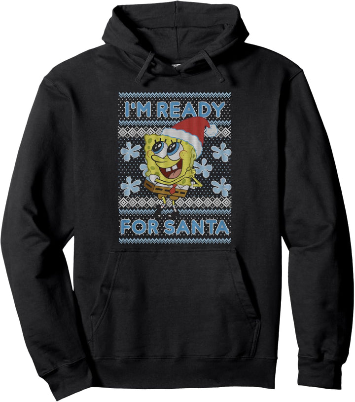 Spongebob Squarepants I'm Ready For Santa Ugly Christmas Pullover Hoodie