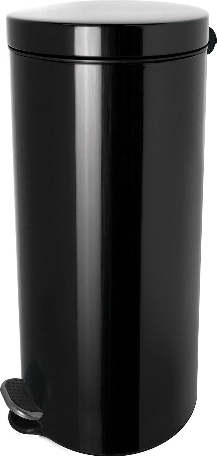 Helit H2404395 - Silberionen-Tretabfallbehälter, „the knight“, 30 Liter, schwarz 30 Liter schwarz, 3