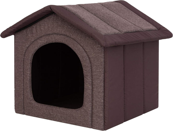 PillowPrim Hundehütte Hundehöhle Hundebett Hundehaus Katzenhöhle Tierbett XL - 60x55 cm Dunkelbraun